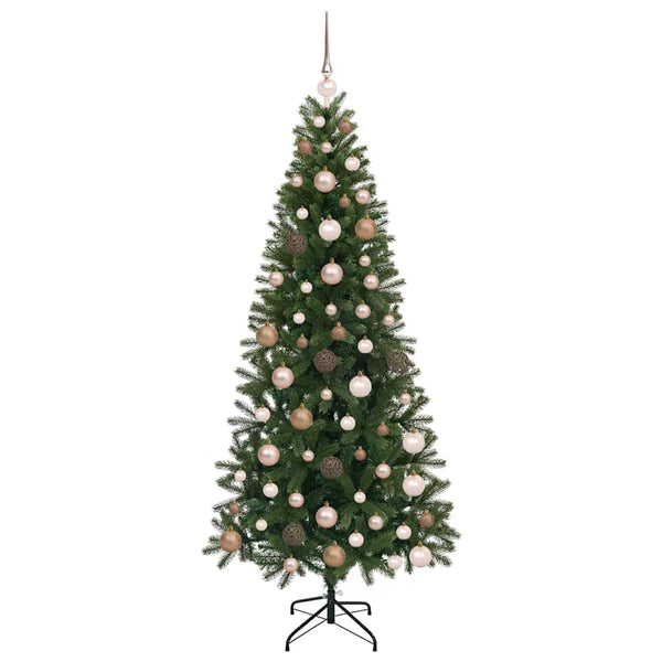 Tekojoulukuusi 300 LED-valoilla Vihreä 180 cm PE ja PVC