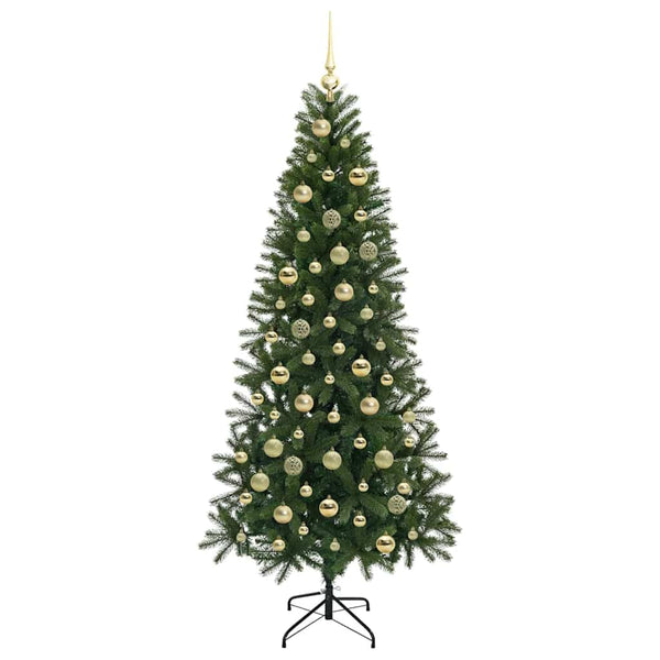 Tekojoulukuusi 300 LED-valoilla Vihreä 210 cm PE ja PVC