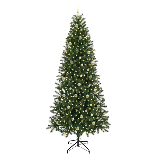 Tekojoulukuusi 300 LED-valoilla Vihreä 240 cm PE ja PVC