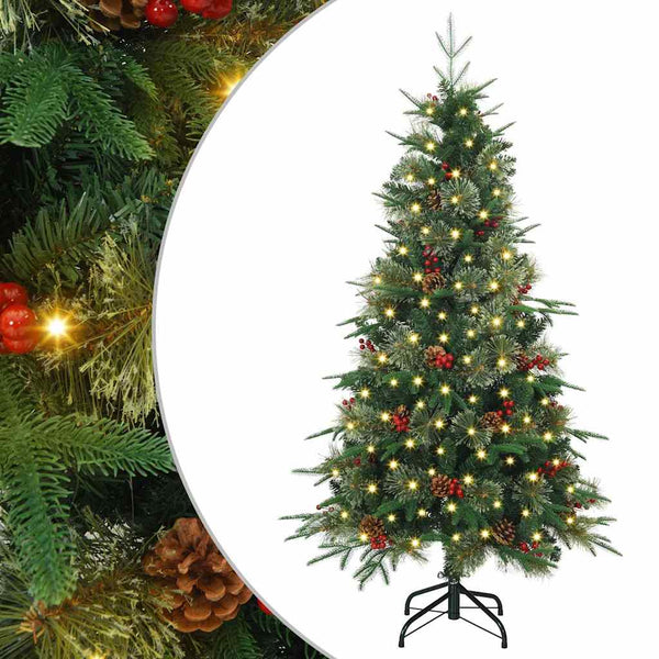 Salkomallinen tekoinen joulukuusi Vihreä 120 cm PE ja PVC