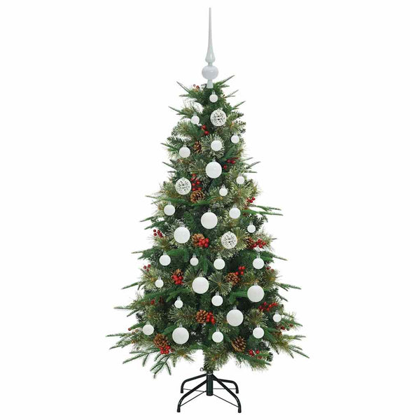 Salkomallinen tekoinen joulukuusi Vihreä 120 cm PE ja PVC