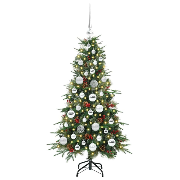 Salkomallinen tekoinen joulukuusi Vihreä 120 cm PE ja PVC