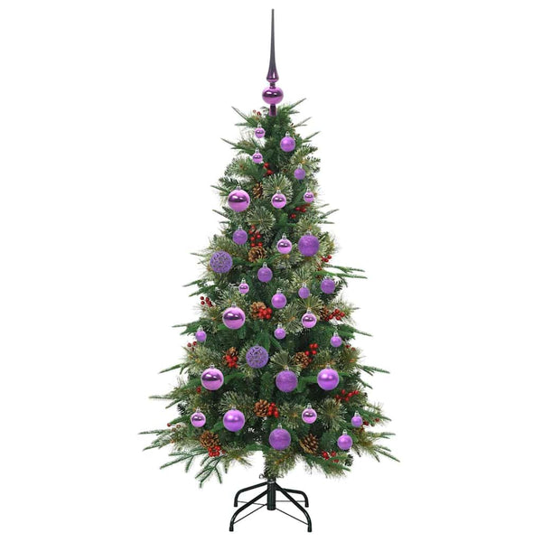 Salkomallinen tekoinen joulukuusi Vihreä 120 cm PE ja PVC