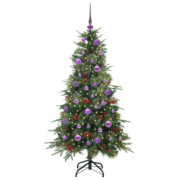 Salkomallinen tekoinen joulukuusi Vihreä 150 cm PE ja PVC