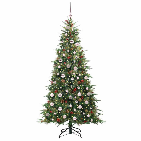 Salkomallinen tekoinen joulukuusi Vihreä 210 cm PE ja PVC