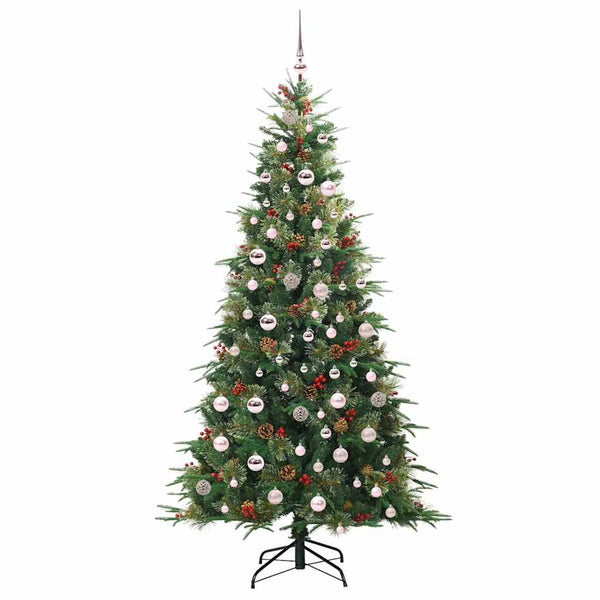 Salkomallinen tekoinen joulukuusi Vihreä 210 cm PE ja PVC