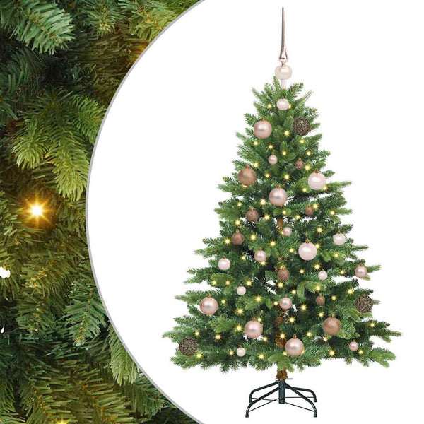 Tekojoulukuusi 150 LED-valoilla Vihreä 120 cm PE ja PVC