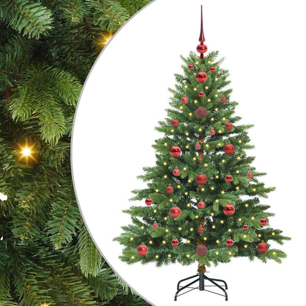 Tekojoulukuusi 150 LED-valoilla Vihreä 120 cm PE ja PVC