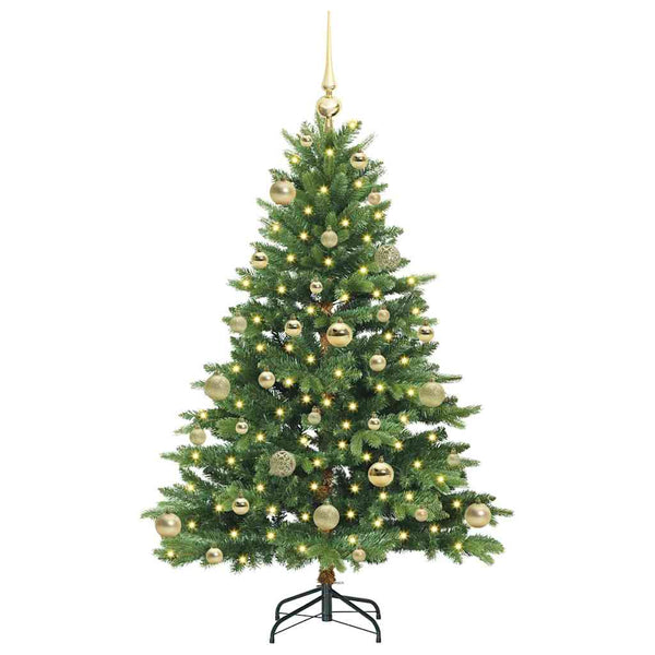 Tekojoulukuusi 150 LED-valoilla Vihreä 120 cm PE ja PVC