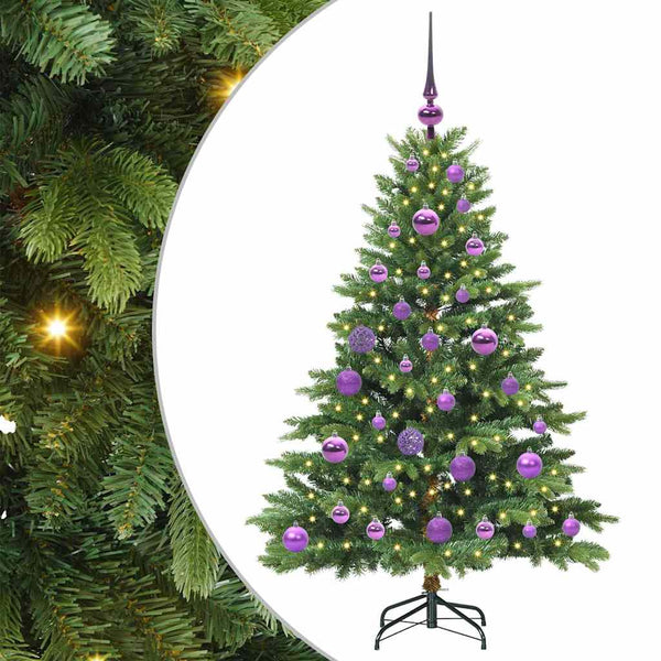 Tekojoulukuusi 150 LED-valoilla Vihreä 120 cm PE ja PVC