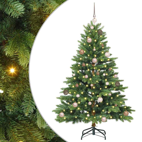 Tekojoulukuusi 150 LED-valoilla Vihreä 150 cm PE ja PVC