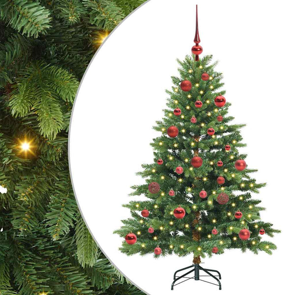 Tekojoulukuusi 150 LED-valoilla Vihreä 150 cm PE ja PVC