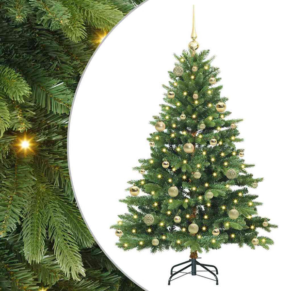 Tekojoulukuusi 150 LED-valoilla Vihreä 150 cm PE ja PVC