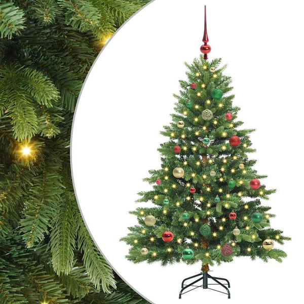 Tekojoulukuusi 150 LED-valoilla Vihreä 150 cm PE ja PVC