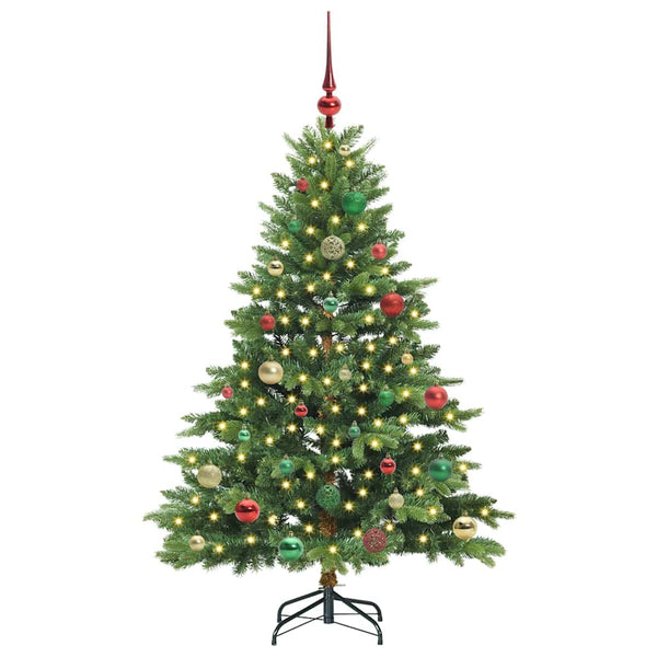 Tekojoulukuusi 150 LED-valoilla Vihreä 150 cm PE ja PVC