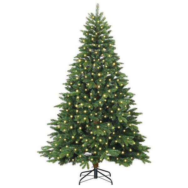 Tekojoulukuusi 300 LED-valoilla Vihreä 180 cm PE ja PVC