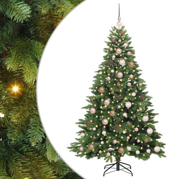 Tekojoulukuusi 300 LED-valoilla Vihreä 180 cm PE ja PVC