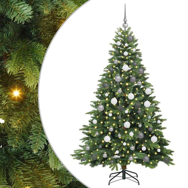 Tekojoulukuusi 300 LED-valoilla Vihreä 180 cm PE ja PVC