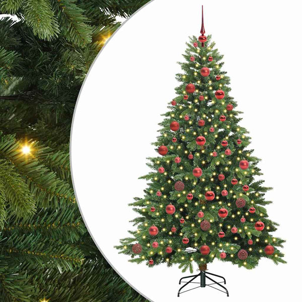 Tekojoulukuusi 300 LED-valoilla Vihreä 180 cm PE ja PVC