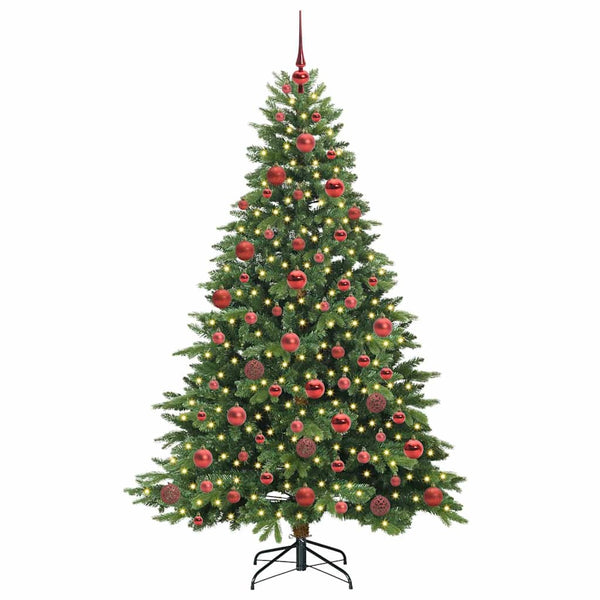 Tekojoulukuusi 300 LED-valoilla Vihreä 180 cm PE ja PVC