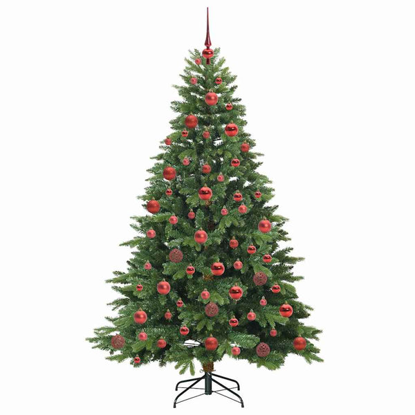 Tekojoulukuusi 300 LED-valoilla Vihreä 180 cm PE ja PVC