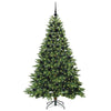 Tekojoulukuusi 300 LED-valoilla Vihreä 180 cm PE ja PVC
