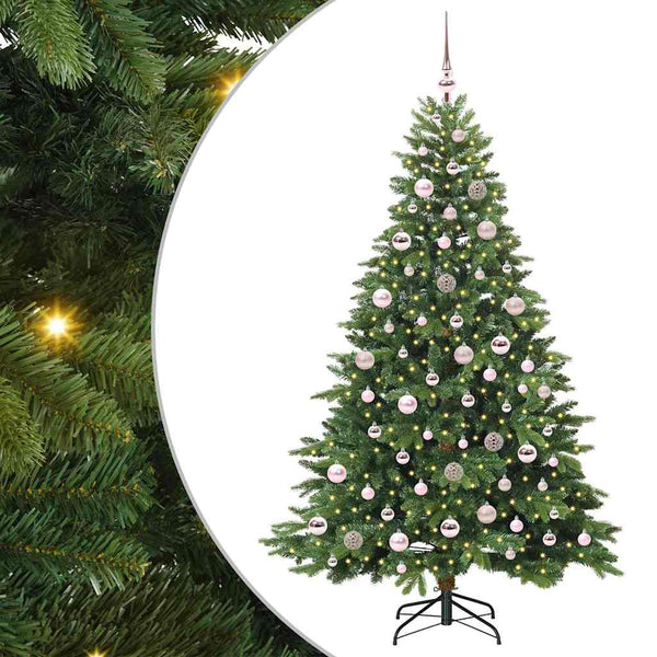 Tekojoulukuusi 300 LED-valoilla Vihreä 180 cm PE ja PVC