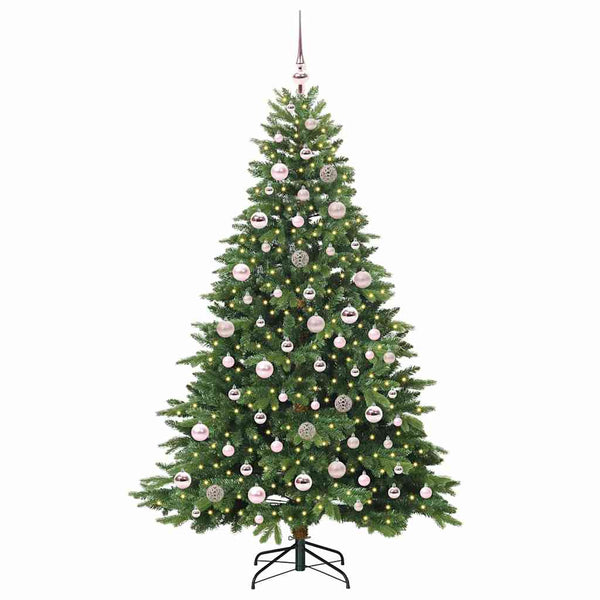 Tekojoulukuusi 300 LED-valoilla Vihreä 180 cm PE ja PVC