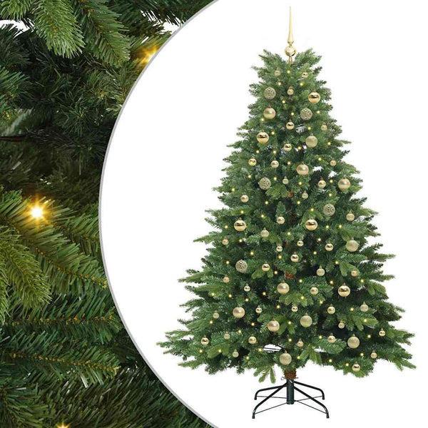 Tekojoulukuusi 300 LED-valoilla Vihreä 180 cm PE ja PVC