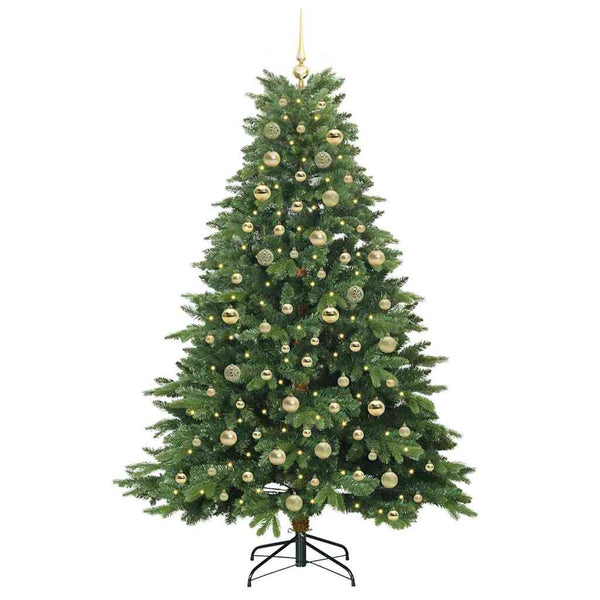 Tekojoulukuusi 300 LED-valoilla Vihreä 180 cm PE ja PVC