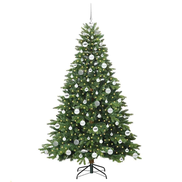 Tekojoulukuusi 300 LED-valoilla Vihreä 180 cm PE ja PVC