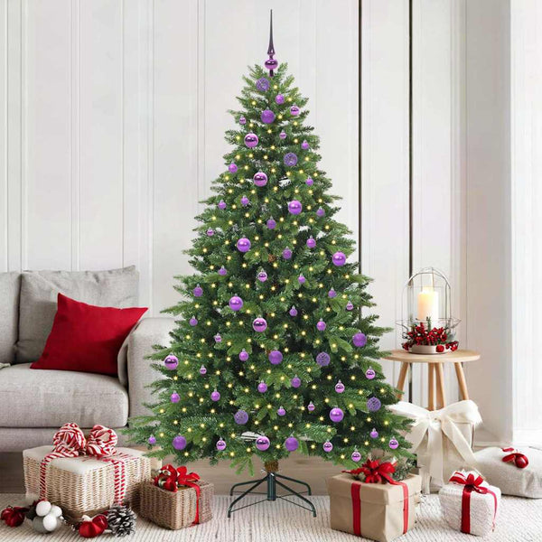 Tekojoulukuusi 300 LED-valoilla Vihreä 180 cm PE ja PVC