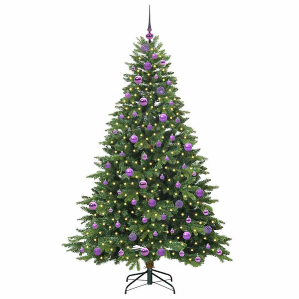 Tekojoulukuusi 300 LED-valoilla Vihreä 180 cm PE ja PVC