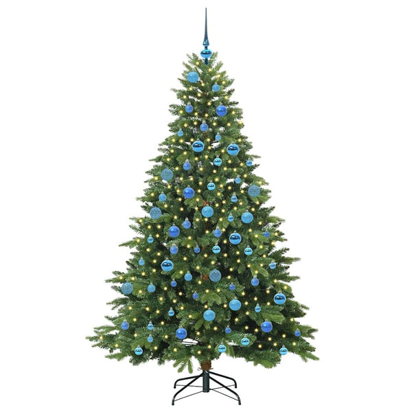 Tekojoulukuusi 300 LED-valoilla Vihreä 180 cm PE ja PVC