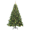 Tekojoulukuusi 300 LED-valoilla Vihreä 210 cm PE ja PVC