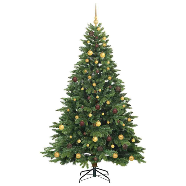Tekojoulukuusi 300 LED-valoilla Vihreä 210 cm PE ja PVC