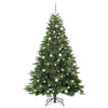 Tekojoulukuusi 300 LED-valoilla Vihreä 210 cm PE ja PVC