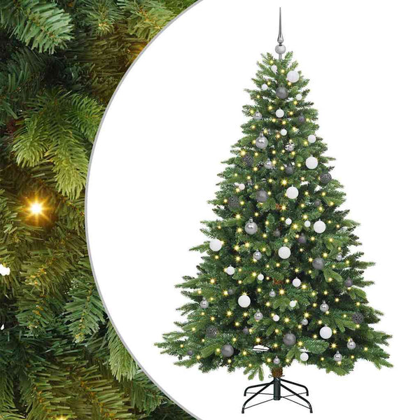 Tekojoulukuusi 300 LED-valoilla Vihreä 210 cm PE ja PVC