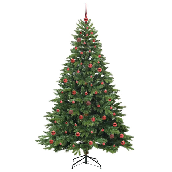 Tekojoulukuusi 300 LED-valoilla Vihreä 210 cm PE ja PVC