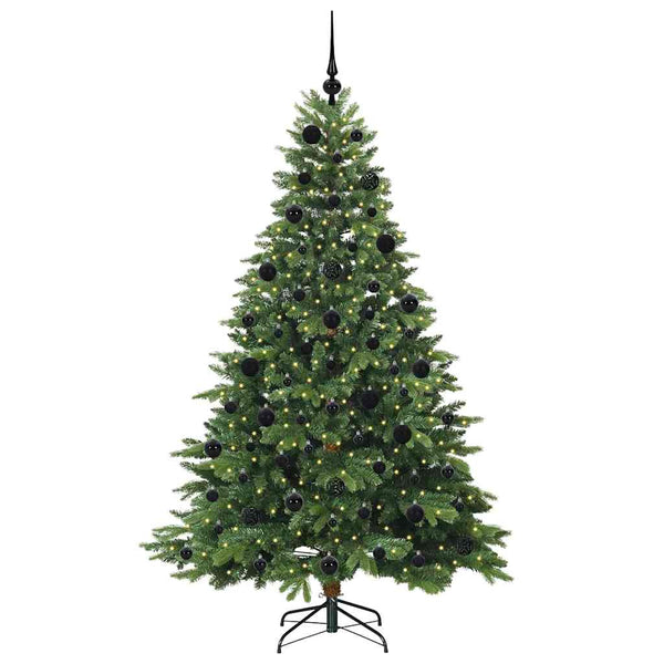 Tekojoulukuusi 300 LED-valoilla Vihreä 210 cm PE ja PVC