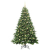 Tekojoulukuusi 300 LED-valoilla Vihreä 210 cm PE ja PVC