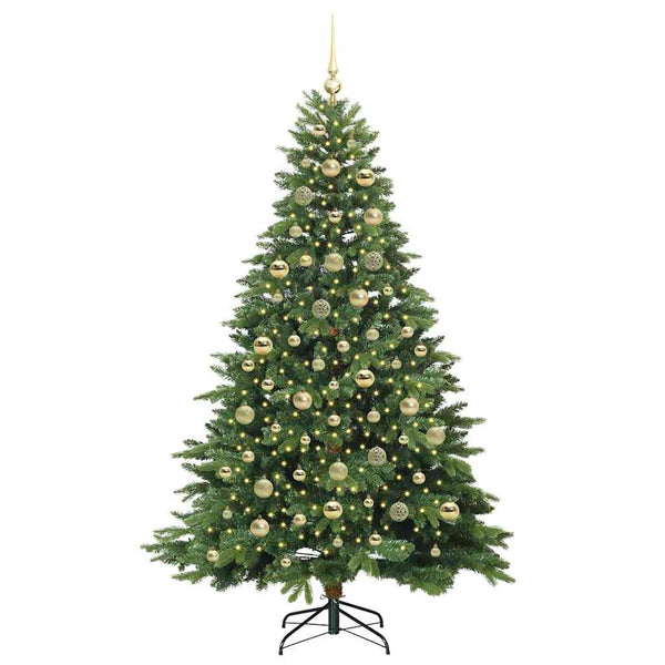 Tekojoulukuusi 300 LED-valoilla Vihreä 210 cm PE ja PVC