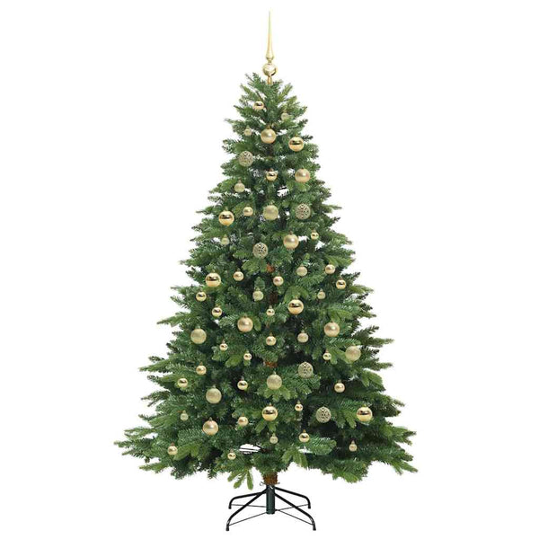 Tekojoulukuusi 300 LED-valoilla Vihreä 210 cm PE ja PVC