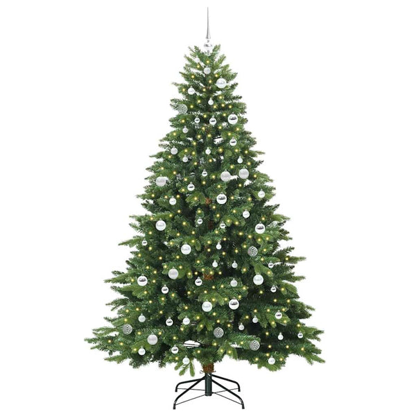Tekojoulukuusi 300 LED-valoilla Vihreä 210 cm PE ja PVC