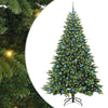 Tekojoulukuusi 300 LED-valoilla Vihreä 210 cm PE ja PVC
