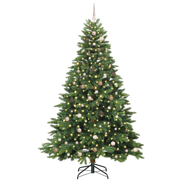 Tekojoulukuusi 300 LED-valoilla Vihreä 240 cm PE ja PVC