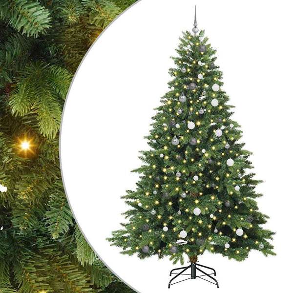 Tekojoulukuusi 300 LED-valoilla Vihreä 240 cm PE ja PVC