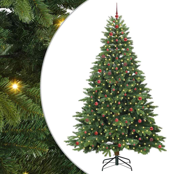 Tekojoulukuusi 300 LED-valoilla Vihreä 240 cm PE ja PVC