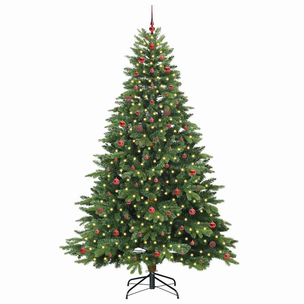 Tekojoulukuusi 300 LED-valoilla Vihreä 240 cm PE ja PVC