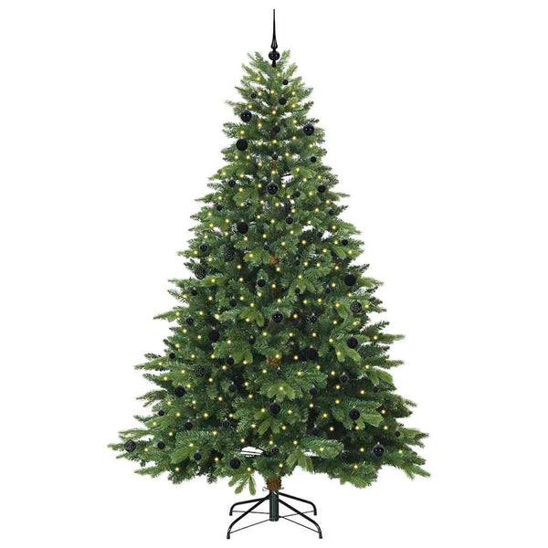 Tekojoulukuusi 300 LED-valoilla Vihreä 240 cm PE ja PVC